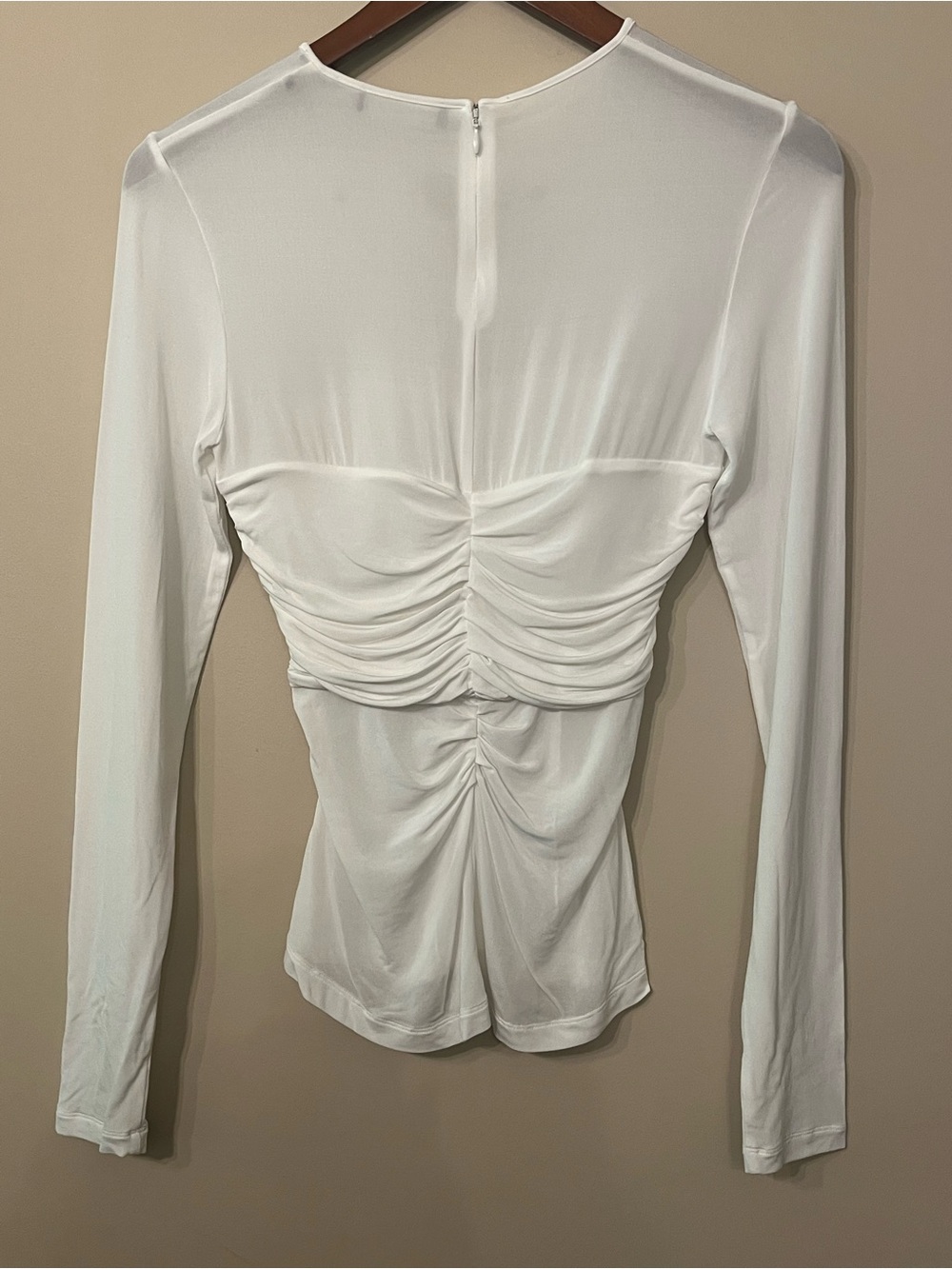 Isabel Marant Jalila Ruched Bustier Top white sheer long sleeve small - Picture 5 of 7